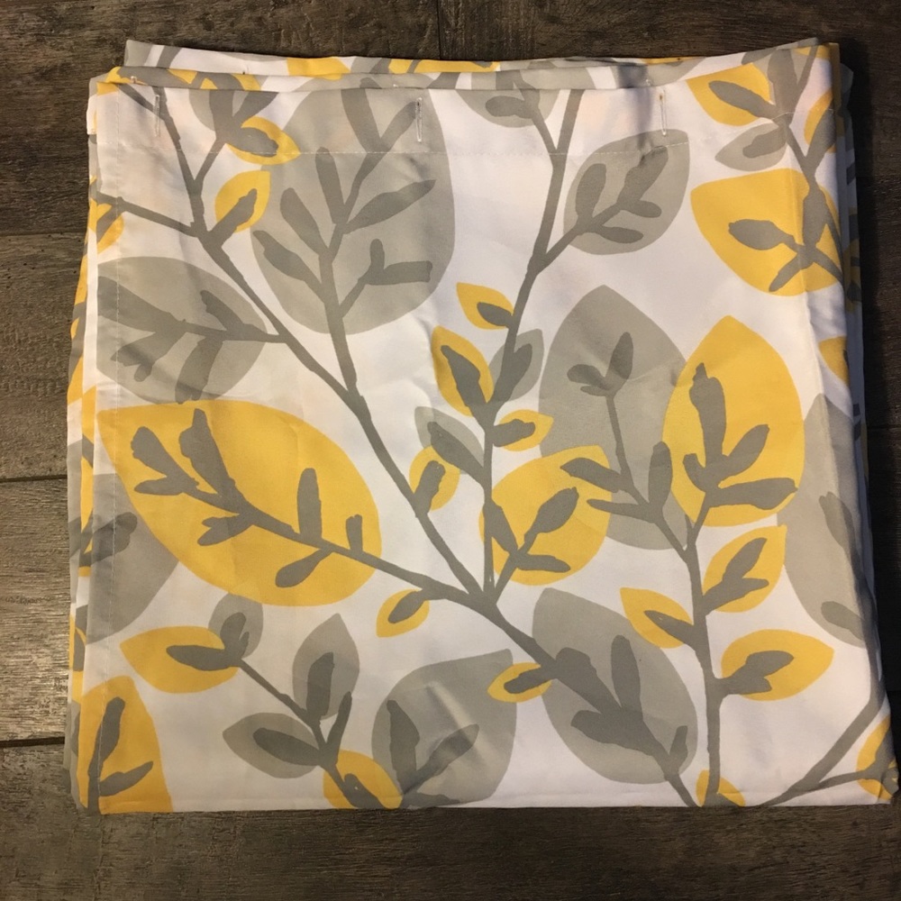 Yellow and Grey Floral Shower Curtain